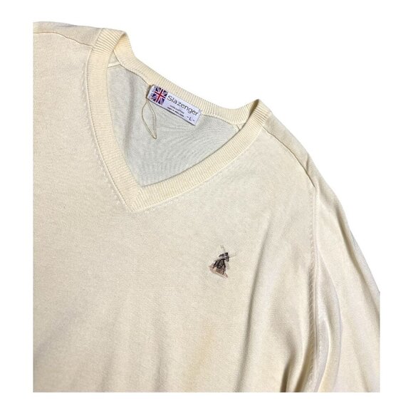 SLAZENGER Vintage 90s Deadstock Business Casual Knit Preppy Sweater Mens Large - Picture 2 of 5